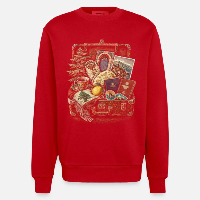 Liban Libanais - Sweat bio épais oversize fabriqué en UE - rouge