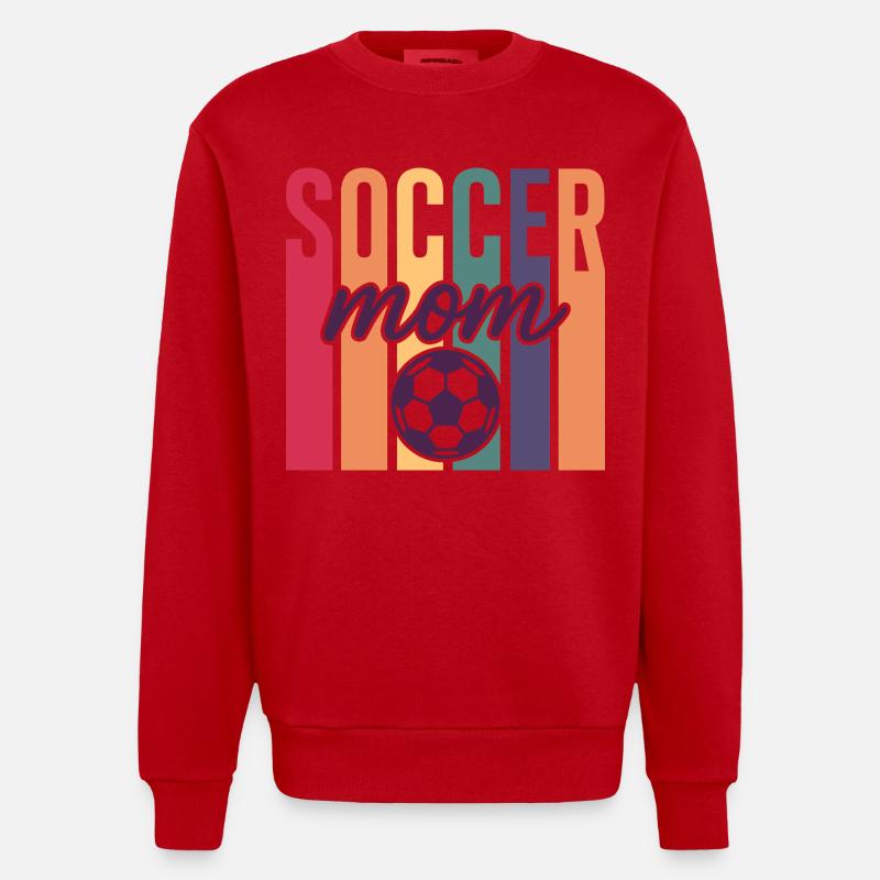 Fußball Mutter - Heavyweight Oversized Organic Crew Neck Made in EU - Rot