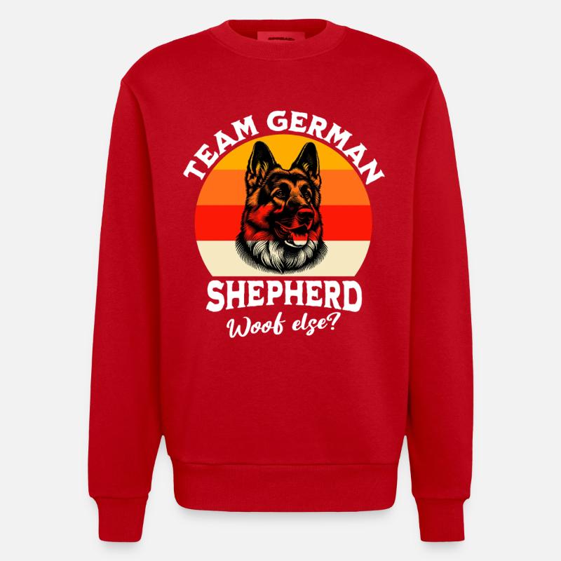 Équipe Berger Allemand - Sweat bio épais oversize fabriqué en UE - rouge