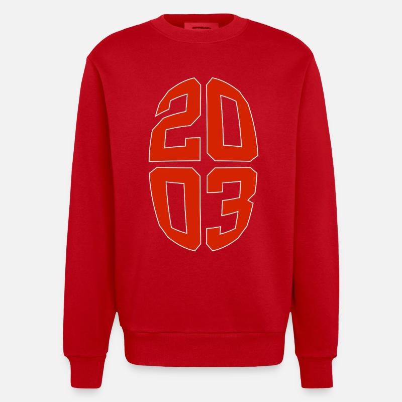 23 ANS 2003 23E ANNIVERSAIRE - Sweat bio épais oversize fabriqué en UE - rouge