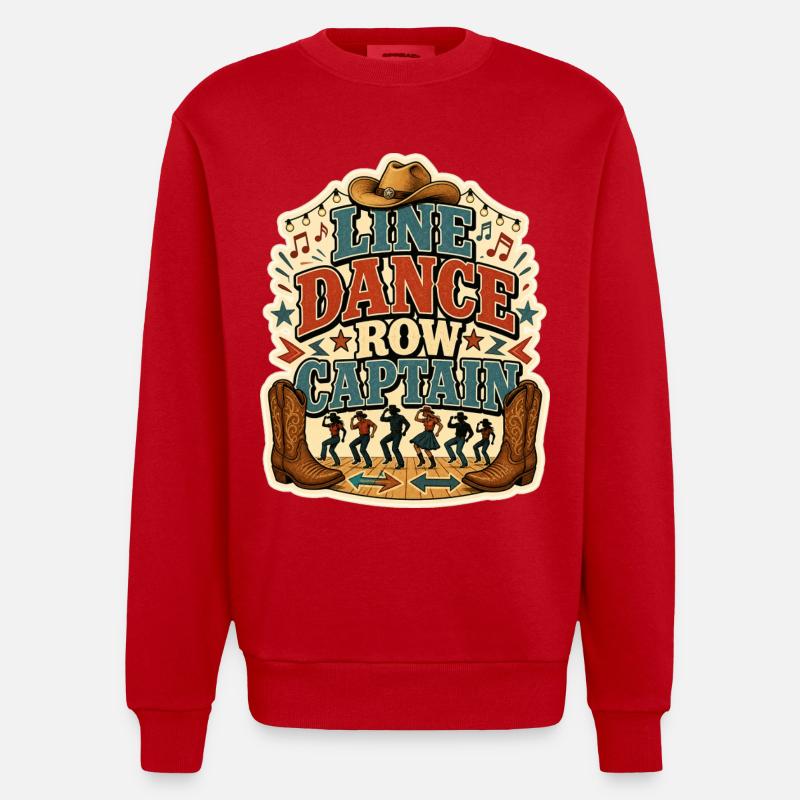 LINE DANCE ROW CAPTAIN - Heavyweight Oversized Organic Crew Neck Made in EU - Rot