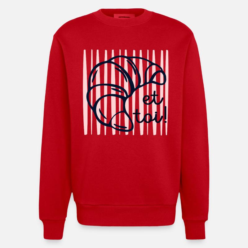 Croissant et toi - Sweat bio épais oversize fabriqué en UE - rouge