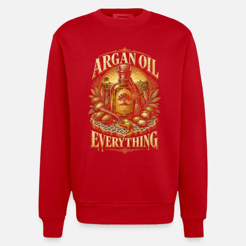 Maroc Maroc Argan Huile Tout - Sweat bio épais oversize fabriqué en UE - rouge