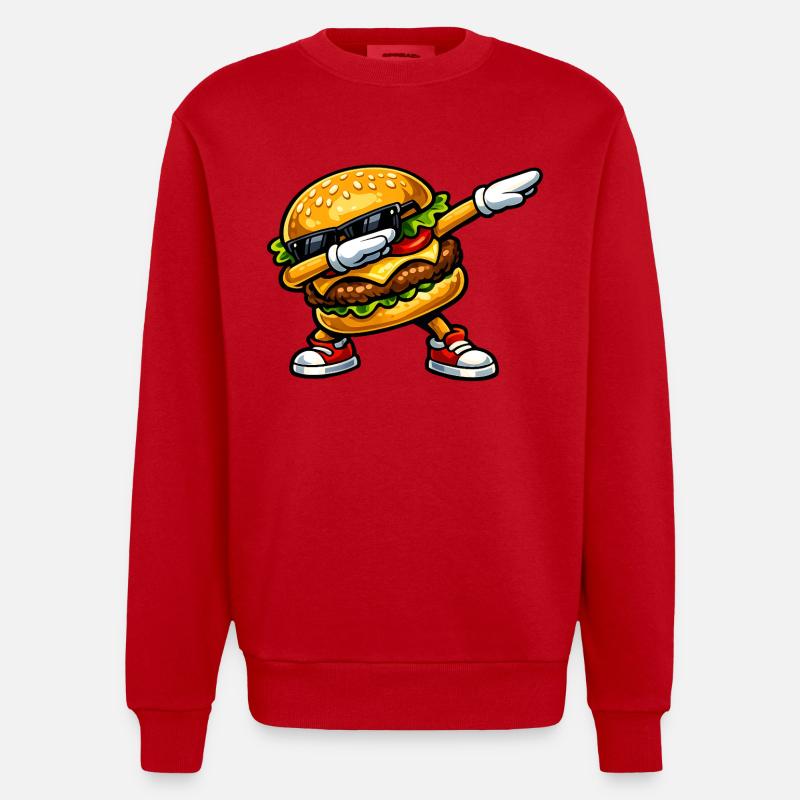 Dab Hamburger - Sweat bio épais oversize fabriqué en UE - rouge
