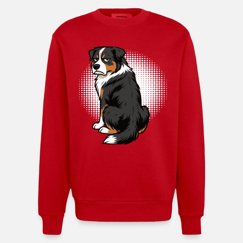 Berger australien Aussie Aussie Propriétaires Aussies - Sweat bio épais oversize fabriqué en UE - rouge