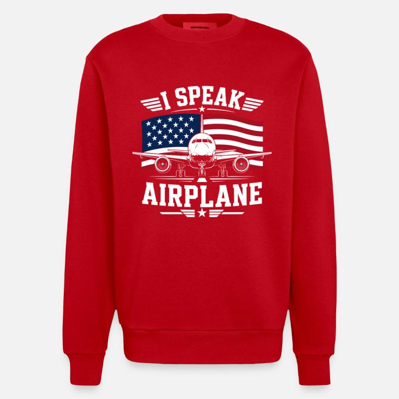 Flugzeug Wartung Techniker Luftfahrt - Heavyweight Oversized Organic Crew Neck Made in EU - Rot