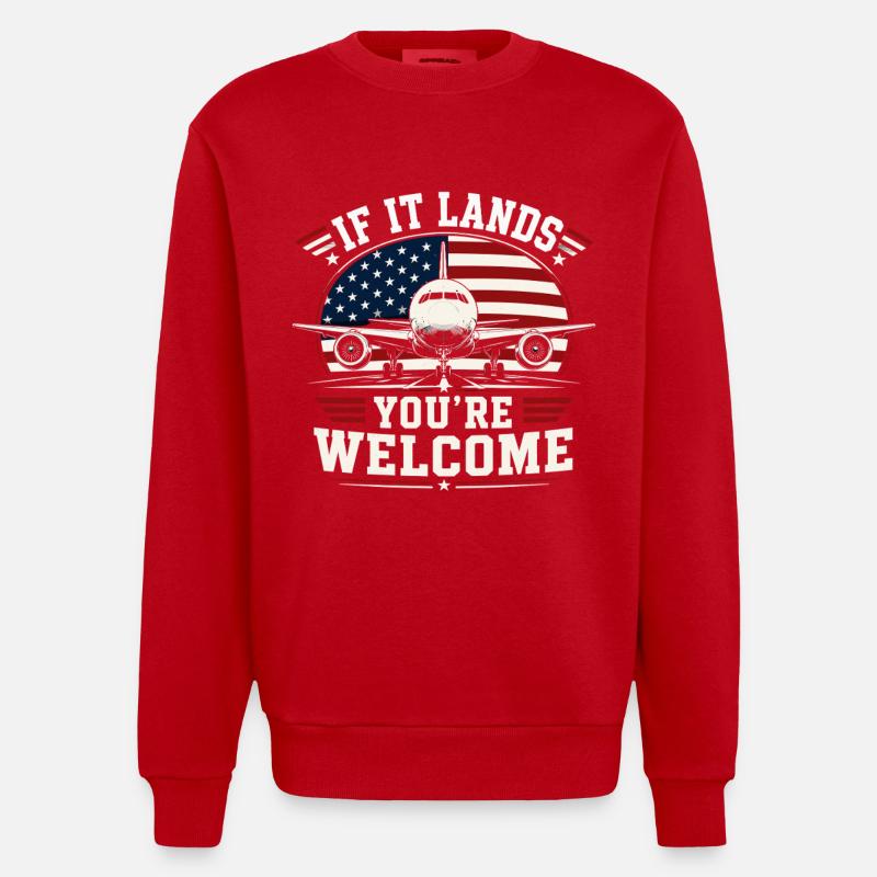 Luftfahrt Techniker Flugzeug Wartung - Heavyweight Oversized Organic Crew Neck Made in EU - Rot