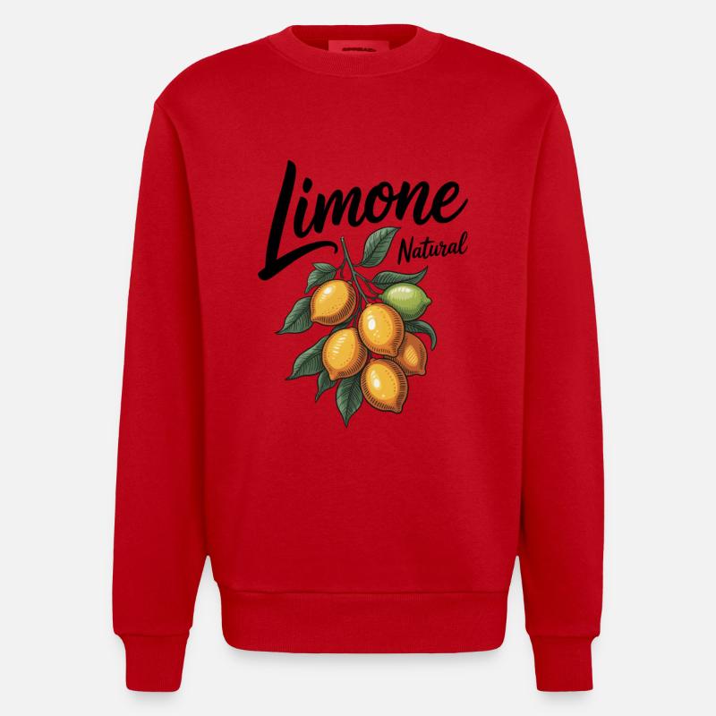 Citron vert - Sweat bio épais oversize fabriqué en UE - rouge