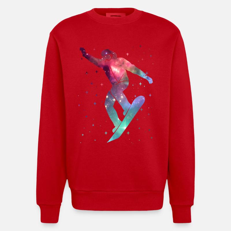 Snowboardeurs Snowboard Espace Snowboard - Sweat bio épais oversize fabriqué en UE - rouge