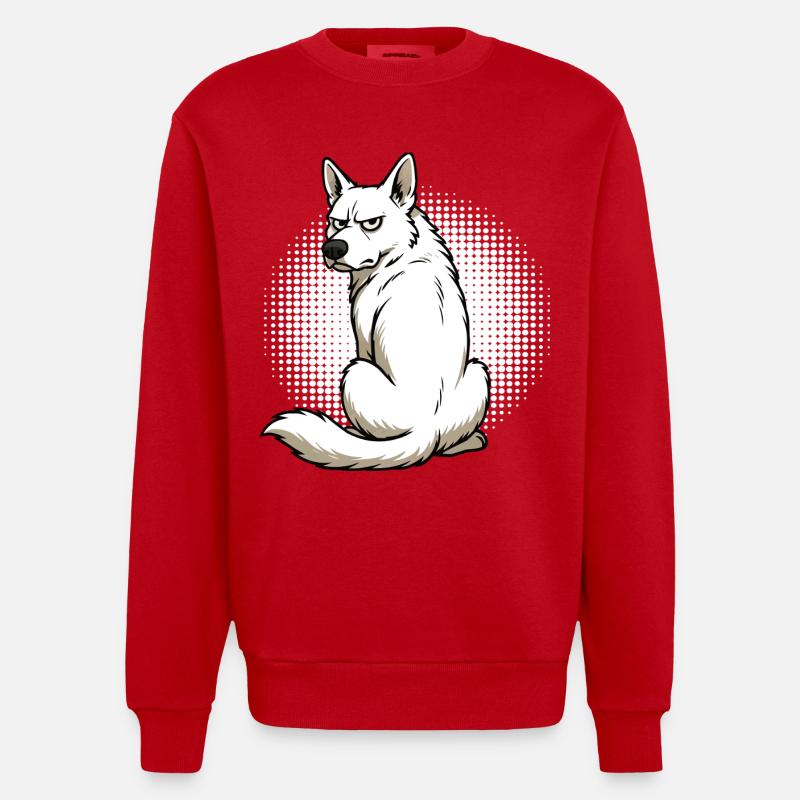 Weißer Schäferhund Schäferhund Schäferhunde - Heavyweight Oversized Organic Crew Neck Made in EU - Rot