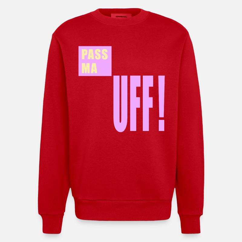 Berlin Attention Berlinerisch - Sweat bio épais oversize fabriqué en UE - rouge