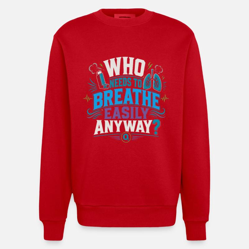 Asthme Asthmatiques - Sweat bio épais oversize fabriqué en UE - rouge
