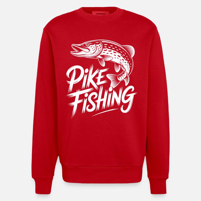 Springender Hecht - Heavyweight Oversized Organic Crew Neck Made in EU - Rot