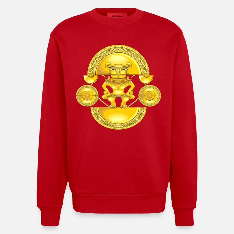 Le chaman doré - Sweat bio épais oversize fabriqué en UE - rouge