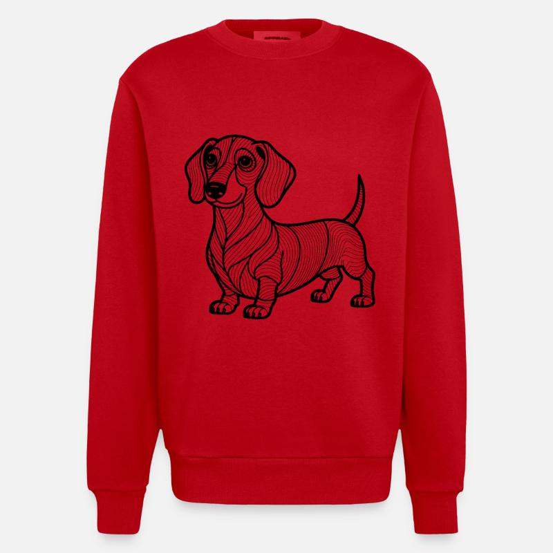 Teckel - Sweat bio épais oversize fabriqué en UE - rouge