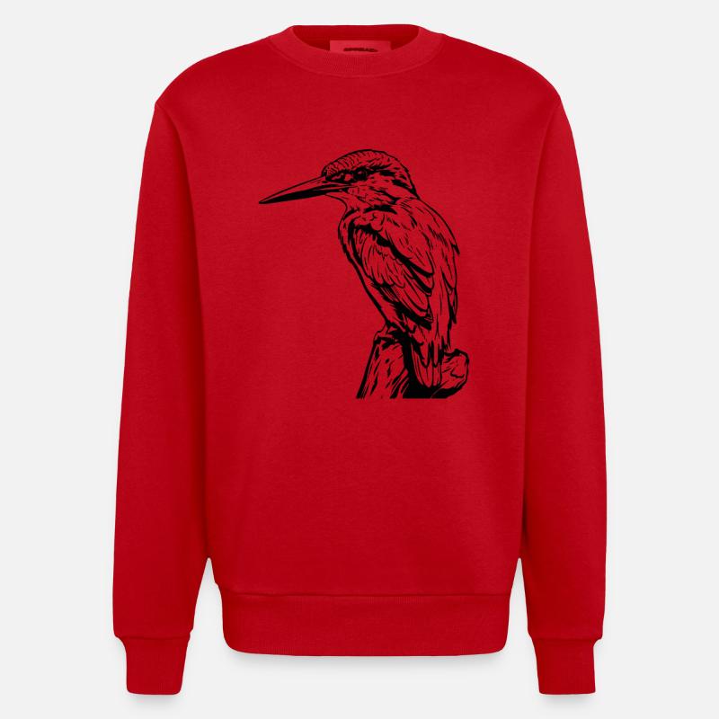 Specht / Eisvogel - Heavyweight Oversized Organic Crew Neck Made in EU - Rot