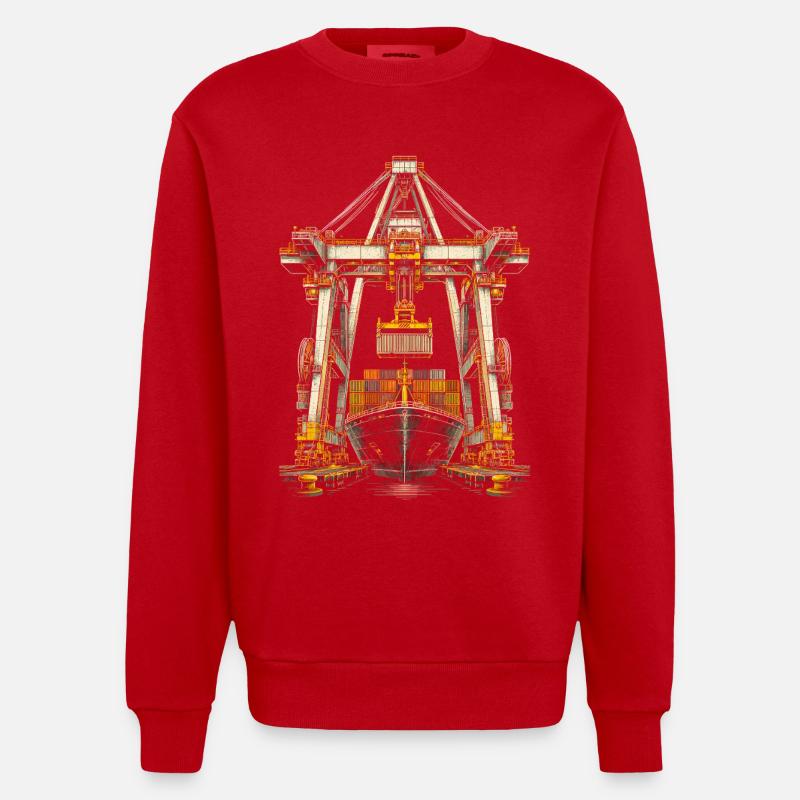 docker - Sweat bio épais oversize fabriqué en UE - rouge