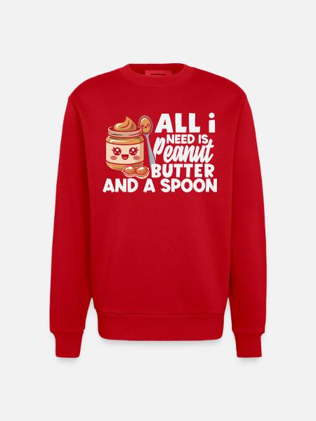 Peanut Butter & Jam Partner Look Design - Heavyweight Oversized Organic Crew Neck Made in EU - red