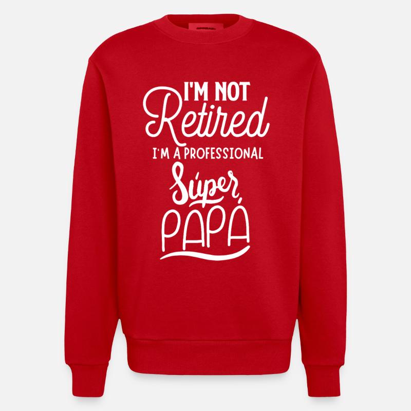 Super Dad Pro - Heavyweight Oversized Organic Crew Neck Made in EU - red