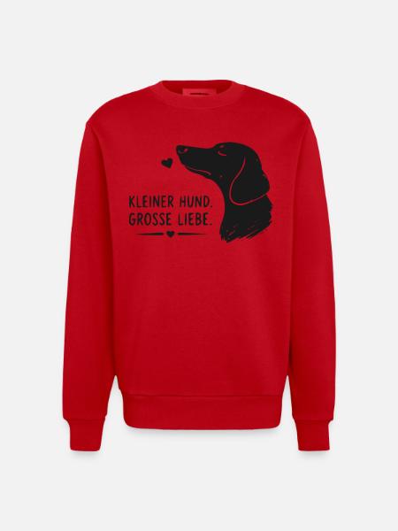 Kleiner Hund, Große Liebe - Heavyweight Oversized Organic Crew Neck Made in EU - Rot