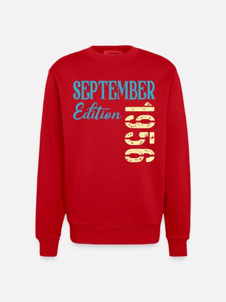 September 1956 - 70th birthday - Heavyweight Oversized Organic Crew Neck Made in EU - red