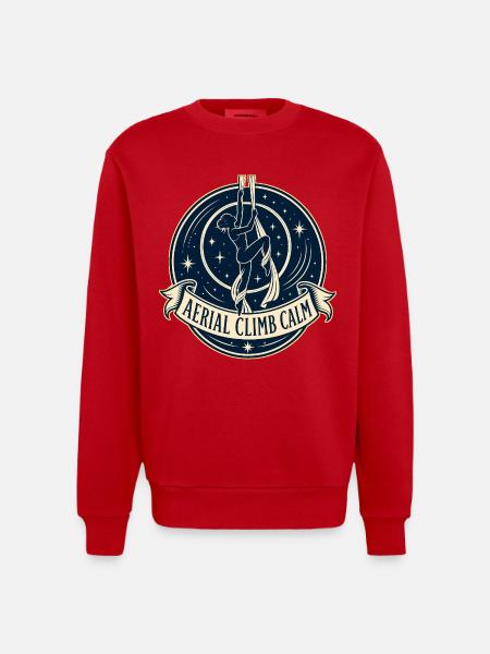 AERIAL CLIMB CALM - Heavyweight Oversized Organic Crew Neck Made in EU - Rot