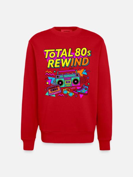 Total 80s Rewind - Heavyweight Oversized Organic Crew Neck Made in EU - Rot
