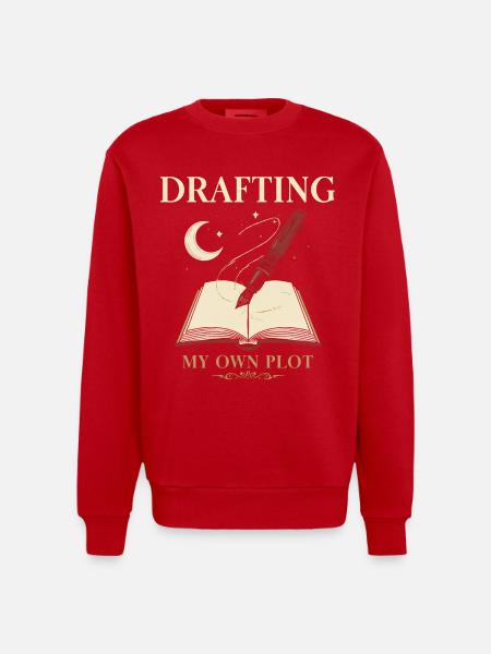 Eigenen Plot unter Mondschein - Heavyweight Oversized Organic Crew Neck Made in EU - Rot