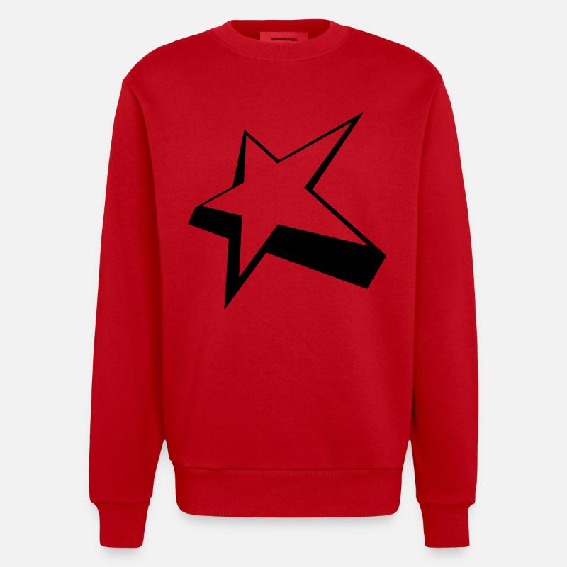 Stilvoller Stern - Heavyweight Oversized Organic Crew Neck Made in EU - Rot