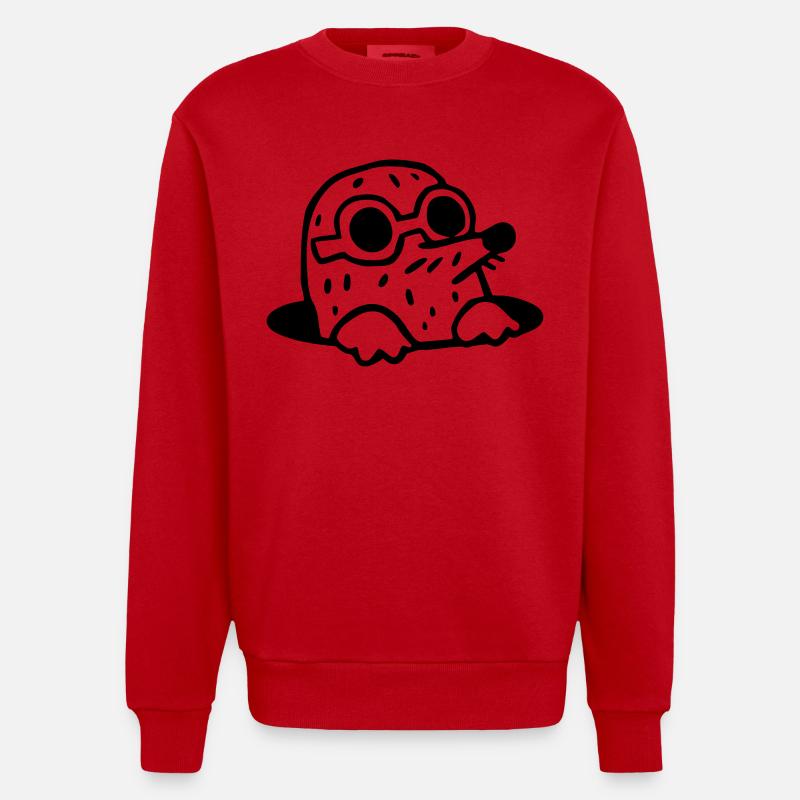 cool Mole - Heavyweight Oversized Organic Crew Neck Made in EU - red