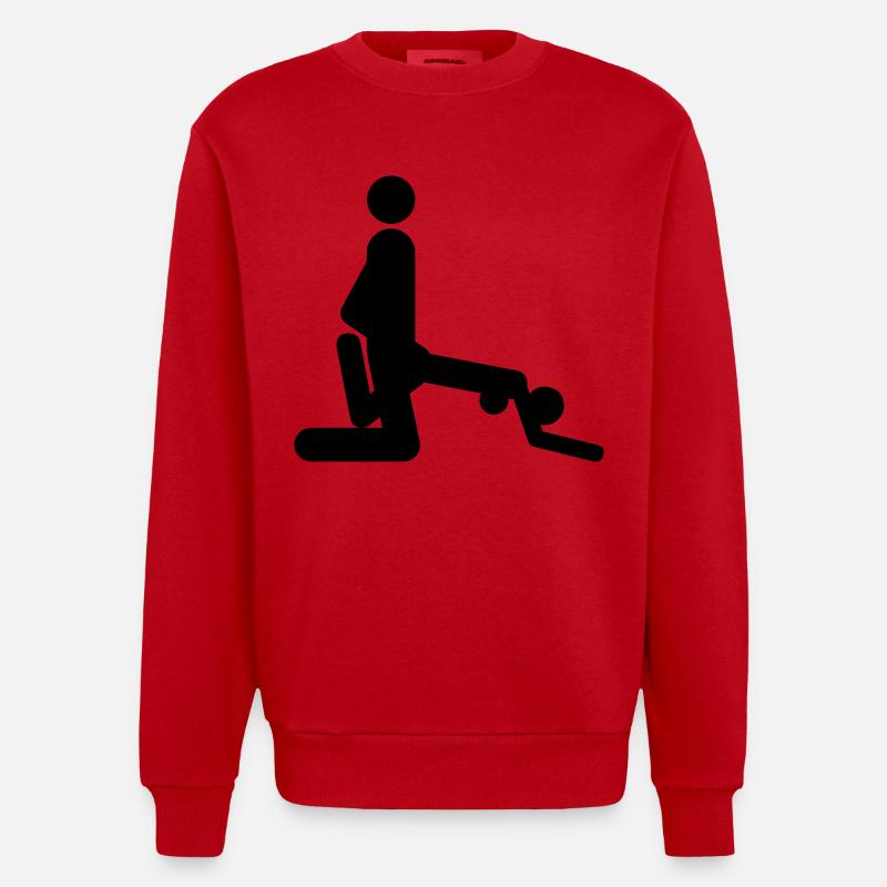 Position de baiser - Sweat bio épais oversize fabriqué en UE - rouge