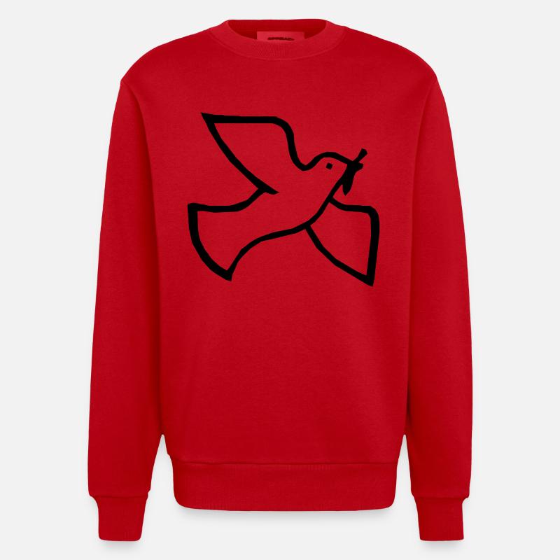 Friedenstaube - Heavyweight Oversized Organic Crew Neck Made in EU - Rot