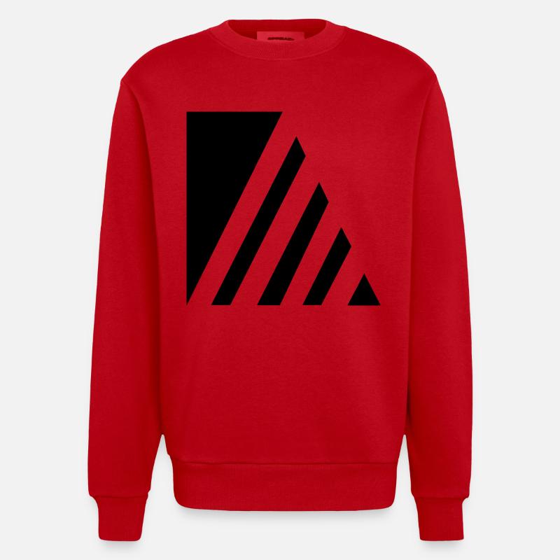 Rayures élégantes - Sweat bio épais oversize fabriqué en UE - rouge