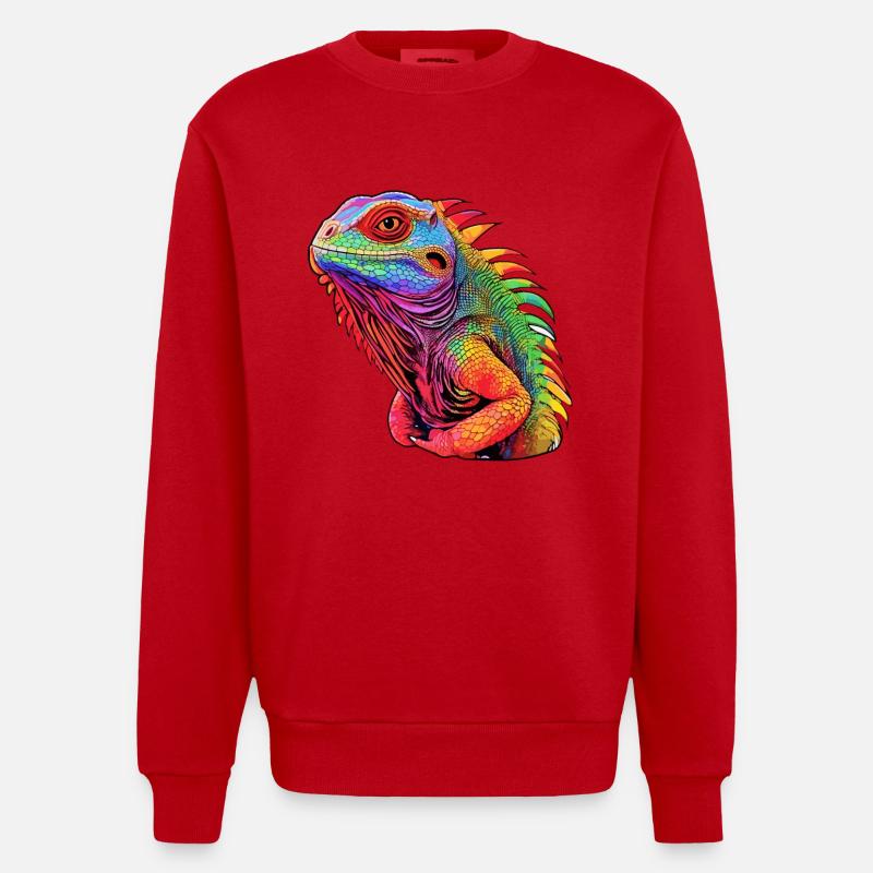 Leguana -Strahlungsoase - Heavyweight Oversized Organic Crew Neck Made in EU - Rot