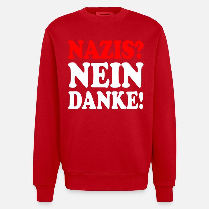 Nazis nein danke - Heavyweight Oversized Organic Crew Neck Made in EU - Rot