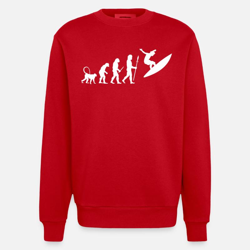 Évolution du surf - Sweat bio épais oversize fabriqué en UE - rouge