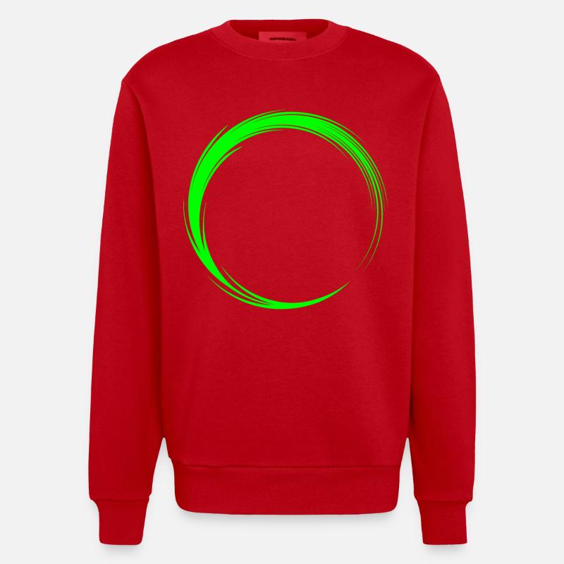 Forme d'icône de cercle - Sweat bio épais oversize fabriqué en UE - rouge