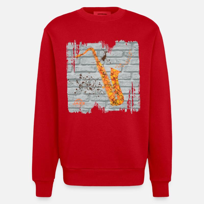 saxophone e 212 - Sweat bio épais oversize fabriqué en UE - rouge