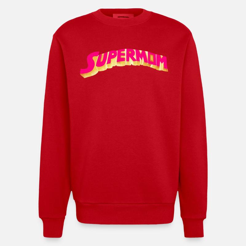 Supermutter - Heldin - Heavyweight Oversized Organic Crew Neck Made in EU - Rot