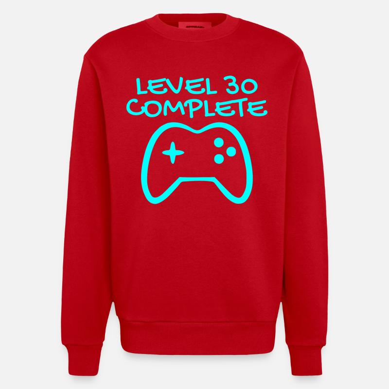 30 anniversaire Niveau 30 Complete - Sweat bio épais oversize fabriqué en UE - rouge