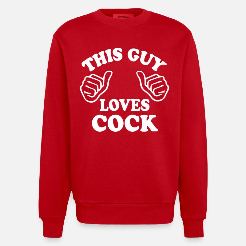 This guy loves cock - Sweat bio épais oversize fabriqué en UE - rouge