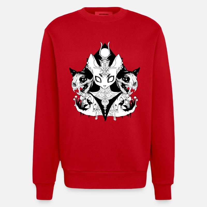 Neko Mori Egyptian cat - Sweat bio épais oversize fabriqué en UE - rouge