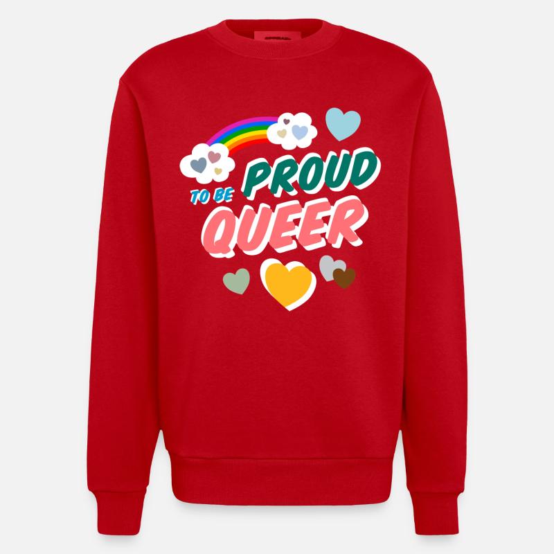 Fier d’être queer - Sweat bio épais oversize fabriqué en UE - rouge