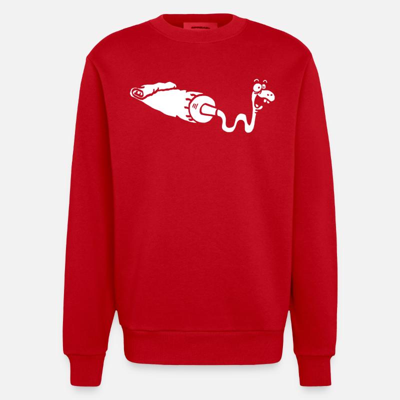 Gouache oder weiße Schlange? - Heavyweight Oversized Organic Crew Neck Made in EU - Rot