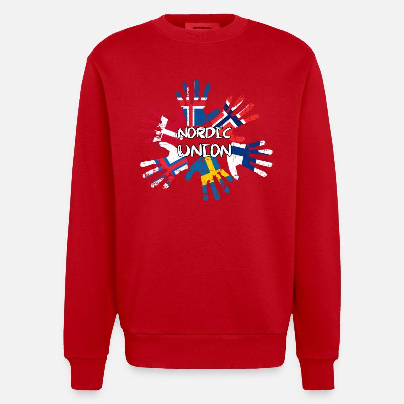 Nordic Union - Sweat bio épais oversize fabriqué en UE - rouge