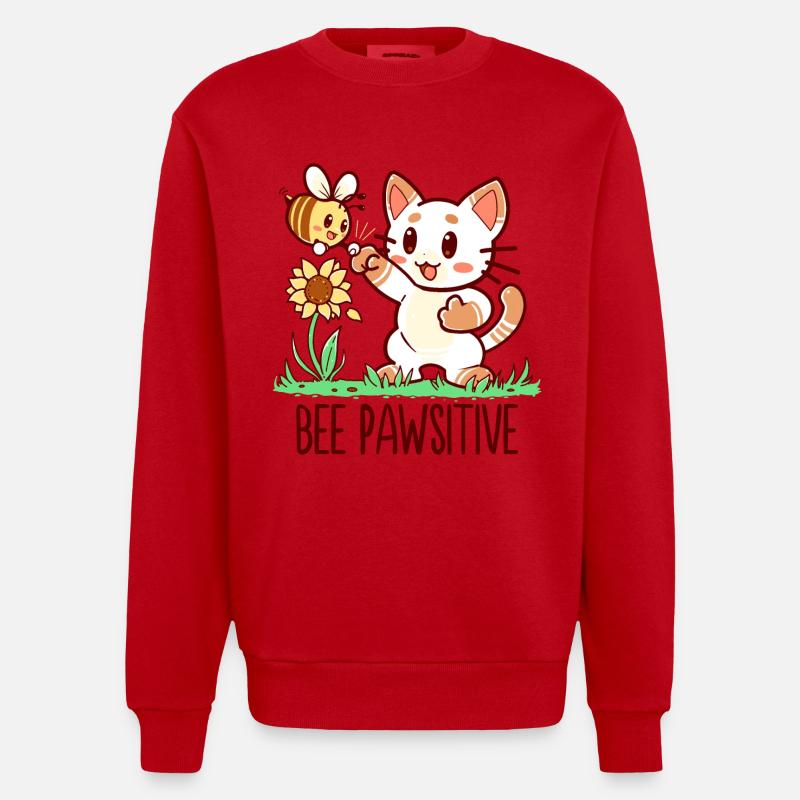 Bee Pawsitive - Sweat bio épais oversize fabriqué en UE - rouge