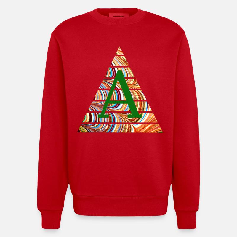 triangle e 56 a - Heavyweight Oversized Organic Crew Neck Made in EU - red