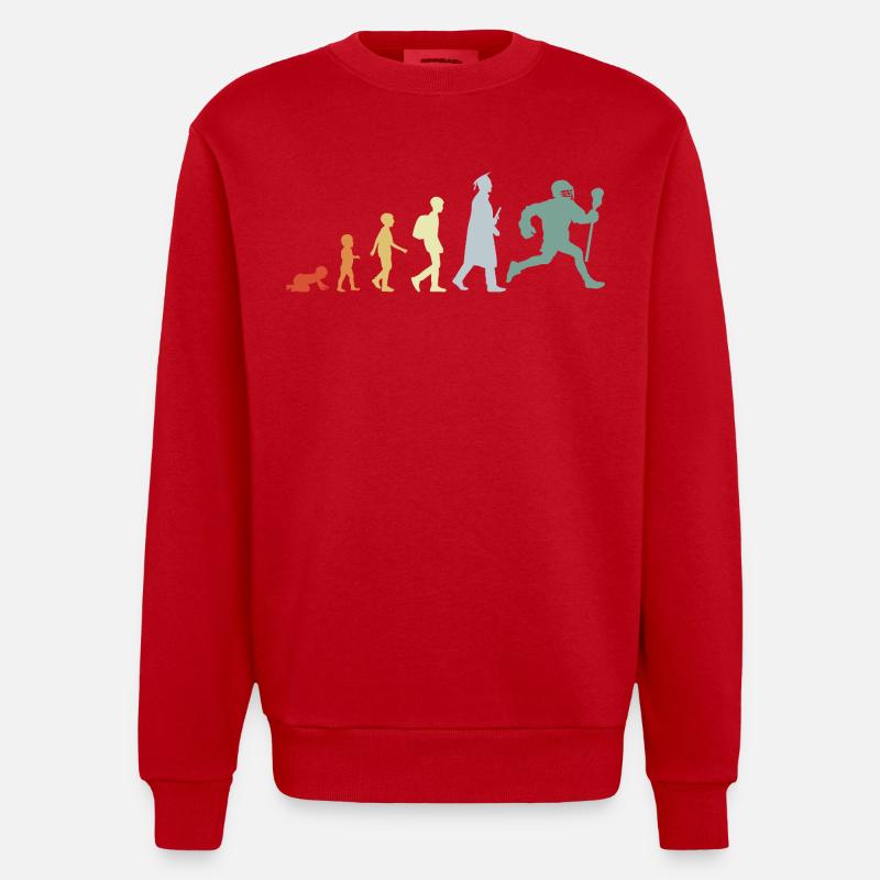 Évolution d’un joueur de crosse - Sweat bio épais oversize fabriqué en UE - rouge