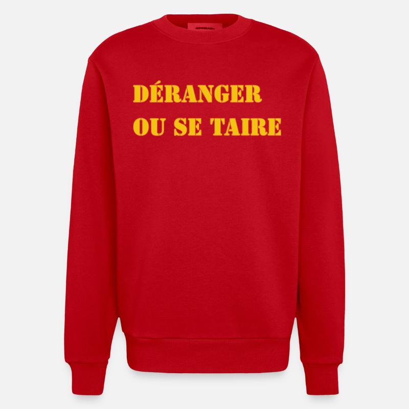 STÖREN ODER SCHWEIGEN. - Heavyweight Oversized Organic Crew Neck Made in EU - Rot