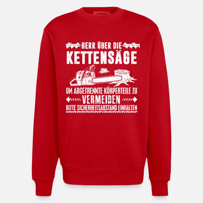 SEIGNEUR DES TRONCONNEUSE - Sweat bio épais oversize fabriqué en UE - rouge